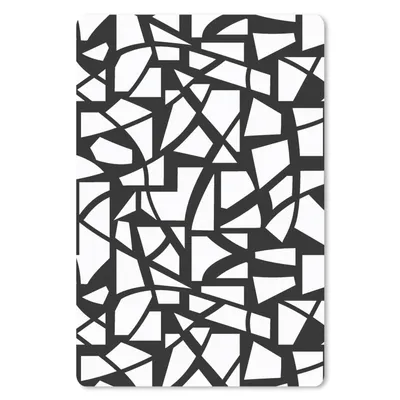 Produktbild von MuchoWow® Mauspad Mousepad Muster - Geometrisch - Weiß - Schwarz 40x60 cm - Mousepads - Maus Mat - Pad - Mausunterlage - Schreibtisch Accesoire