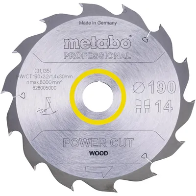 Produktbild von Metabo Kreissägeblatt HW/CT 190x30, 14 WZ 25°