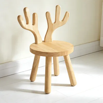 Houten kinderstoel 45xØ26 cm, massief, mit Rückenlehne, Antirutschfüße