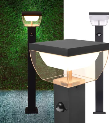 Produktbild von LED Außenstandleuchte mit Bewegungsmelder 310A1-800 BALVIA Anthrazit, IP44, 9W – Effiziente Sicherheitsbeleuchtung