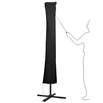 Immagine prodotto di Aopunly copertura protettiva per ombrellone con palo a prova di inverno per ombrellone da giardino 1-3M misura 190cm copertura ombrellone a sbalzo copertura ombrellone telone nero