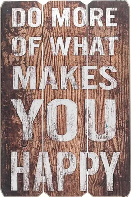 Produktbild von Holz-Schild Wandschild Spruch Happy Holzbild Wandbild Bild Vintage