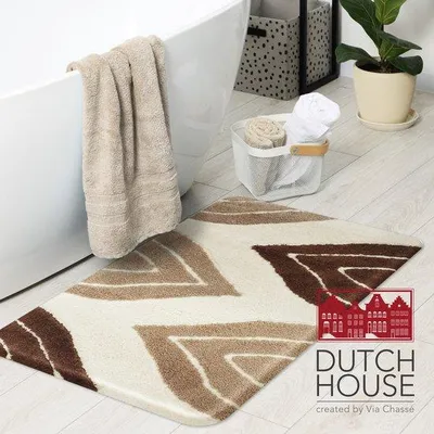 Imagen del producto de Alfombra de baño "Dutch House", modelo Paris, 60x90 cm, color marrón