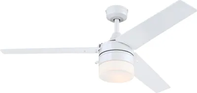 Produktbild von Outdoor Deckenventilator mit Beleuchtung und Zugketten Riverton Weiß IP44