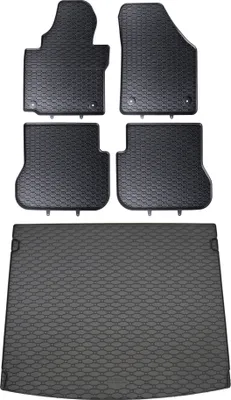 Produktbild von Gummi Fußmatten + Kofferraumwanne Set für VW Caddy 3 Typ 2K, Bj. 2003-2015