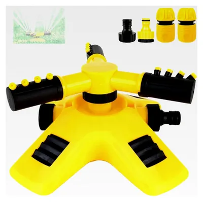 Produktbild von Garten Sprinkler mit 360 Grad Drehung, 3 verstellbare Arme und 2 Sprühmuster für die Bewässerung von Gärten und großen Flächen bis 176 m²