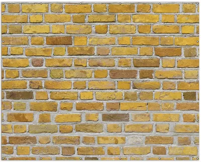 Produktbild von Wallario XXL Outdoor-Poster für Garten oder Balkon, Motiv Ziegelsteinwand in gelb - Backsteine, in ca. 250 x 200 cm