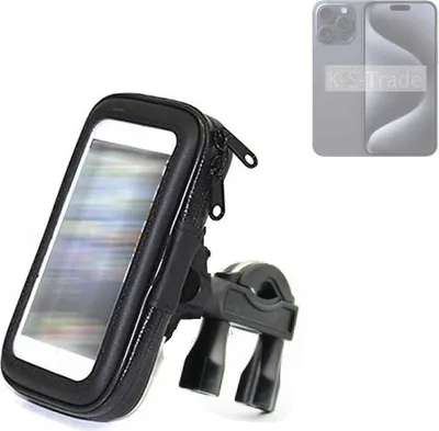 Produktbild von K-S-Trade Fahrrad-Halterung kompatibel mit Apple iPhone Pro Max Handy-Halterung Halter Lenkstange Fahrradhalterung Motorrad Bike Mount Wasserabweisend