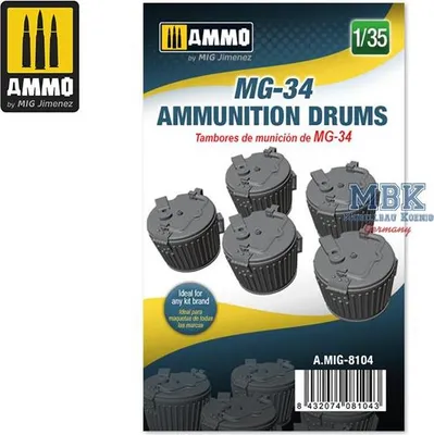 Obrázok produktu pre Munícia MIG AMIG8104 MG-34 Munícia Drums 1:35