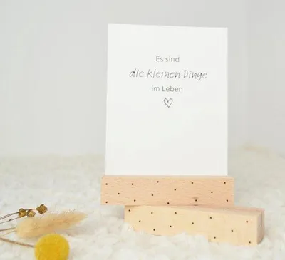 Image de Lot de 2 porte-photos en bois avec gravure de points