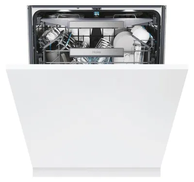 Zdjęcie produktu dla Haier XS 4A4M4PB, W pełni wbudowany, Pełny rozmiar (60 cm), Biały, Kosz, 14 komplet., B
