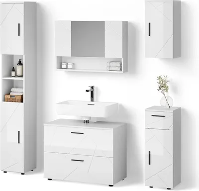 Immagine prodotto di Set mobili bagno Livinity Ronco Bianco lucido 5 parti, Model 52729