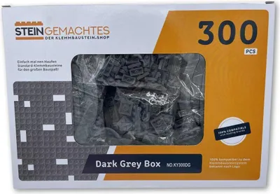 Produktbild von Klemmbaustein Plates Box Dunkelgrau – 300 Stück, kompatibel