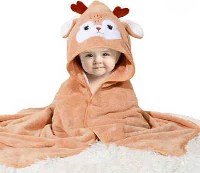 Produktbild von 1 Stück Cartoon Tier Baby Badetuch für Neugeborene, Baby, Kleinkind, Säugling - saugfähige große Baby Handtuch - Bär, 80*80CM