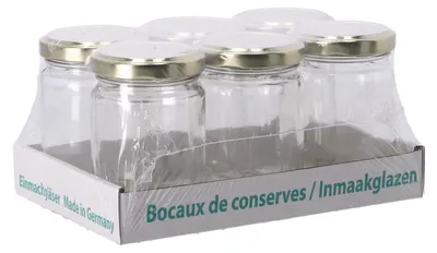 Produktbild von Jampot Set Glas Vorratsdosen 6 Stück 156 ml luftdicht transparent