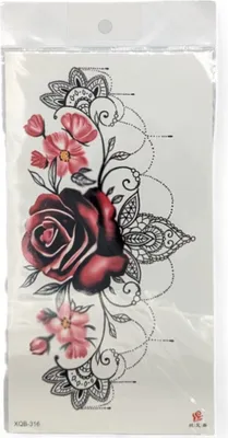 Produktbild von Kreative Temporäre Tattoos für individuelles Styling und Ausdruck Rose mit Blüten