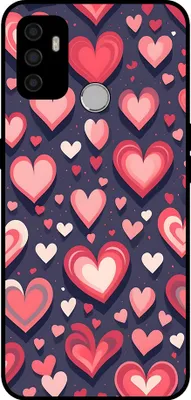 Image de Smartphonica Phone Case Suitable For
  Oppo A32 / A33 / A53 / A53s avec Hearts Imprint - Coque arrière en TPU avec design en forme de cœur
  Design en forme de cœur