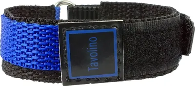 Produktbild von Minott Tavolino | Uhrenarmband Durchzugsband Klettband Schwarz/Blau 14mm