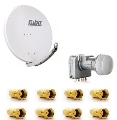 Produktbild von Fuba DAA 850 G Satellitenantenne 85cm Alu Grau DEK 417 Quad LNB 8x F-Stecker