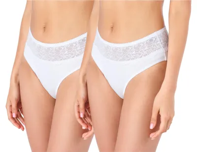 Produktbild von Bellivalini Damen Unterwäsche Unterhose aus Baumwolle Slip mit Spitze BLV50-196 (Weiß, S )