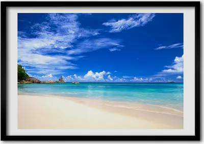 Produktbild von Bild - Bilder - Bilderrahmen - 70 cm x 50 cm - MDF-Rahmen, Wandkunst Tropischer Strand
