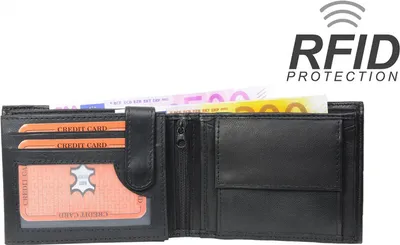 Produktbild von RFID Protect Geldbörse Nappa Leder Scheintasche mit Reißverschluss