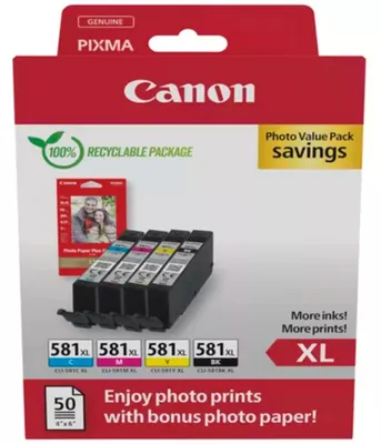 Produktbild von Canon CLI-581XL BK/C/M/Y Photo Value Pack