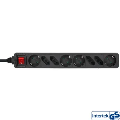 Immagine prodotto di InLine® 16483S Striscia di prese, 8 vie, 4x contatti di terra + 4x Euro, con interruttore, 3 m nero
