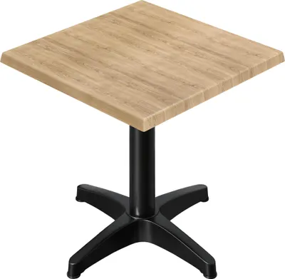 Produktbild von WBC | Bistro Außen Tisch | B:T:H 70 x 70 x 80,5 cm | Eiche / Schwarz | Quadratisch | Bistrotisch Gastro Tisch