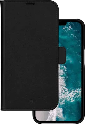 Immagine prodotto di DBRAMANTE1928, Custodia per iPhone 14 Plus Folio 2 in 1 modello Stockholm in pelle con portacarte, nero