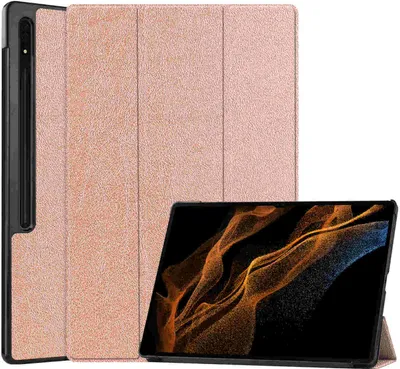 Produktbild von Für Samsung Galaxy Tab S8 Ultra 3folt Wake UP Smart Cover Rose Tablet Tasche Neu
