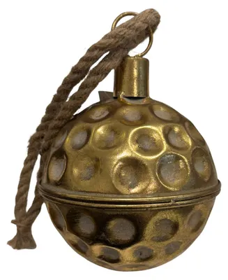 Zdjęcie produktu dla Dekoracyjna kula Countryfield, złota, z dzwoneczkami, 15 cm. Dekoracja