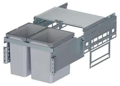 Produktbild von Vauth-Sagel VS ENVI Space Mülltrennsystem 1 x 15,5 + 1 x 12 Liter 500 mm Lavagra