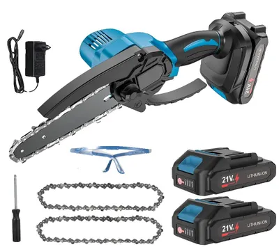 Obrázok produktu pre Reťazová píla, bezdrôtová konštrukcia, bezpečnostné prvky, s 2 batériami
