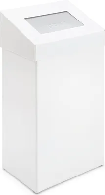 Image de V-Part - Poubelle avec couvercle à poussoir 50 litres - Aluminium thermolaqué Thermolaqué  - Blanc