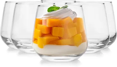 Obrázek produktu pro Glasmark KROSNO 1992, sada 6 kusů sklenic na zmrzlinu z čirého skla, elegantní dezertní sklenice, 340 ml