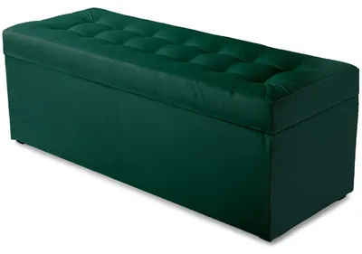 Produktbild von MG Design Polsterhocker Dunkelgrün 45x120 cm - Stauraum 140L, bis 300 kg belastbar, sofort einsatzbereit, pflegeleicht, für Wohnzimmer & Flur