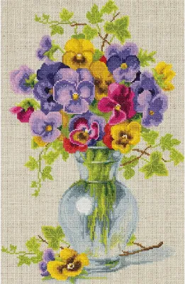 Produktbild von Kreuzstich-Set „Bunch of Pancies“, 26 x 39 cm