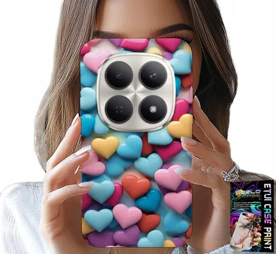 Zdjęcie produktu dla Etui Do Xiaomi Note 15 4G 5G - Kolorowe Serca Możliwość Personalizacji