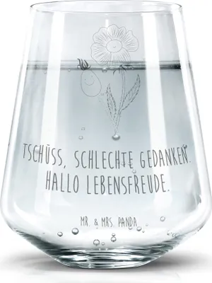 Produktbild von Mr. & Mrs. Panda Glas Blume Hagebutte - Transparent - Geschenk, Wasserglas, Trinkglas, Becherglas, Garten, Tumbler, Lebensfreude, Trinkgefäß, Schlechte Gedanken