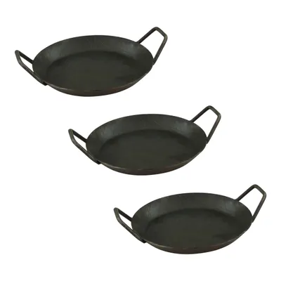 Produktbild von 3 Stück im Set Servierpfanne aus Schmiedeeisen mit zwei Seitengriffen, ø 24 cm