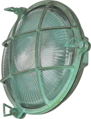 Produktbild von Außenleuchte Wand E27 Grün Ø 21 cm Glas Messing Wandleuchte außen Hof