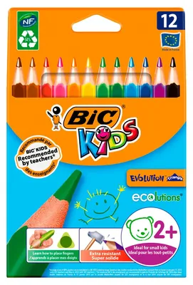 Image de BIC Kids Evolution Triangle crayon de couleur Multicolore 12 pièce(s)