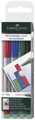 Obrázek produktu pro Faber-Castell 151404 Popisovač na CD MULTIMARK - nepermanentní, F, pouzdro se 4 barvami