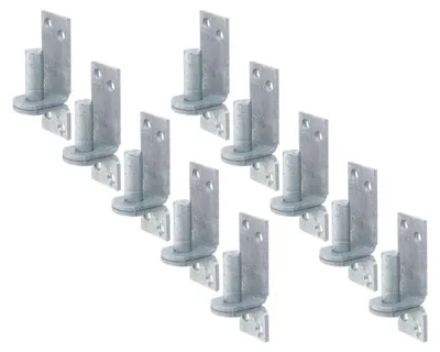 Immagine prodotto di Alberts 844509 Cerniera su piastra, gancio a D, zincata a caldo, passo per perno Ø16 mm, piastra 115 x 40 mm, set da 10 pezzi
