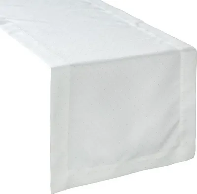Produktbild von Festliche Tischdecke Tischdekoration ELLEN weiß silber 40x180