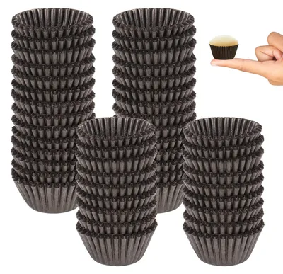 Mini Papier-Backförmchen, 1000 Stück, braun, 2,5 cm Ø