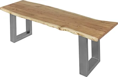 Produktbild von Sitzbank Baumkante 140 cm natur massiv Akazie silber