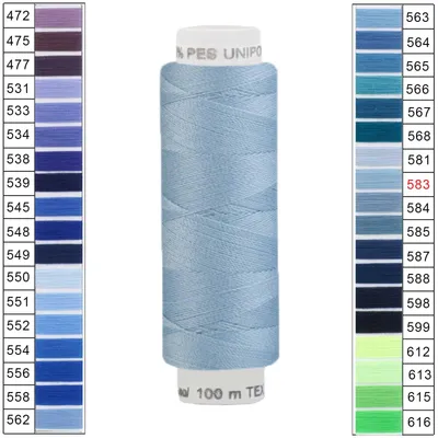 100m / 1 Spule Unipoly 120 TEX14x2 Polyester pastellblau