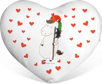Produktbild von Mr. & Mrs. Panda Sofakissen Einhorn Junge - Weiß - Geschenk, Kuschelkissen, Unicorn, Schmusekissen, Einhörner, dekoartikel, Dekokissen, Mittelalter, Bube, Herz